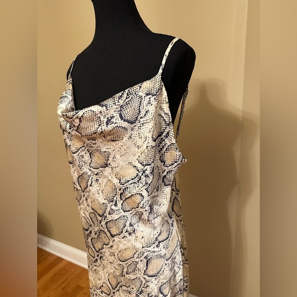 Paperheart Animal Snake Python Print Slip dress satin. Size L. NWOT - Picture 11 of 13